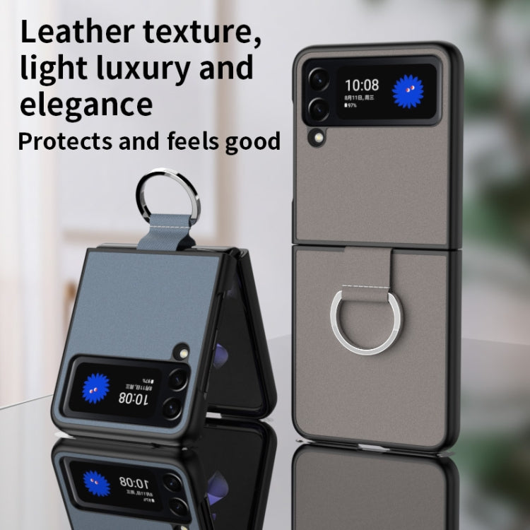 For Samsung Galaxy Z Flip4 Fabric Shockproof TPU Fold Protective Case with Lanyard