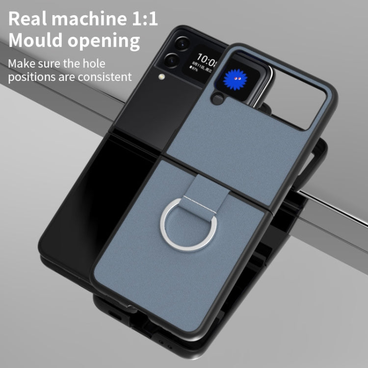 For Samsung Galaxy Z Flip4 Fabric Shockproof TPU Fold Protective Case with Lanyard