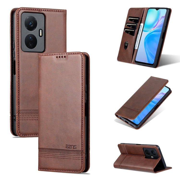 For vivo Y77e/Y77 5G Global AZNS Magnetic Calf Texture Leather Phone Case