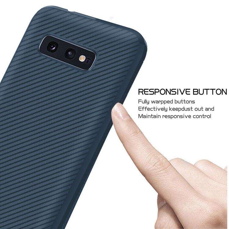 For Galaxy S10 Carbon Fiber Texture Shockproof TPU Protective Case