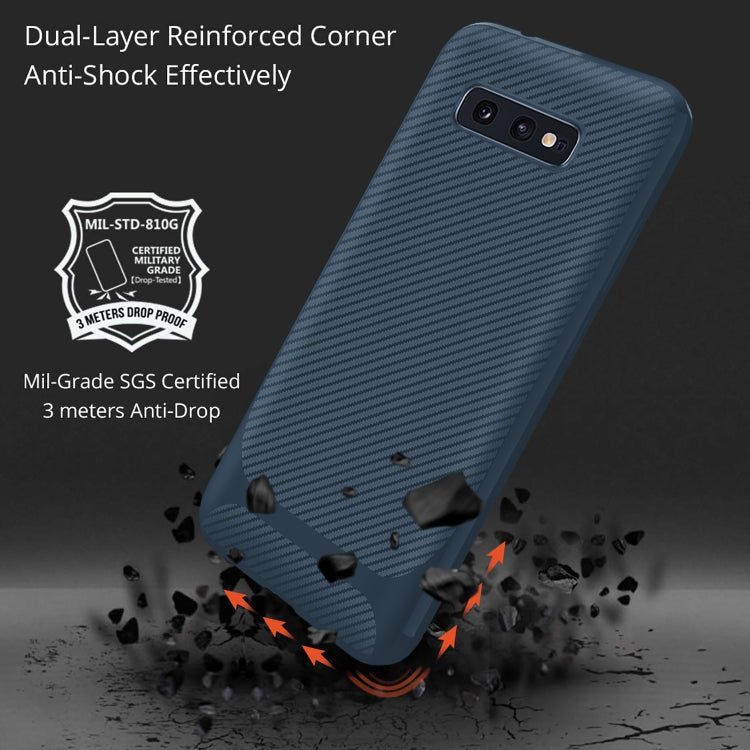 For Galaxy S10 Carbon Fiber Texture Shockproof TPU Protective Case