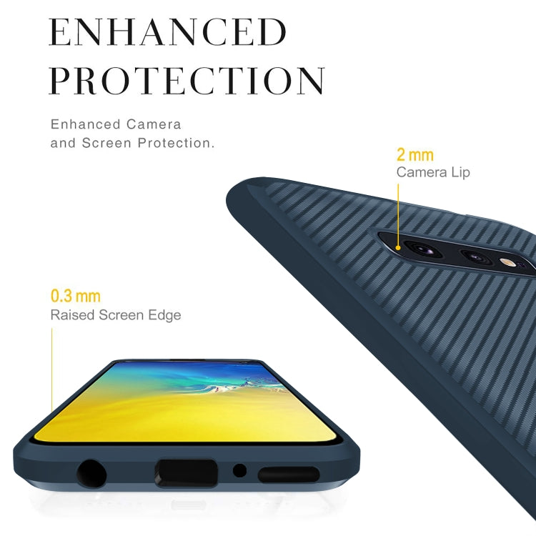 For Galaxy S10 Carbon Fiber Texture Shockproof TPU Protective Case