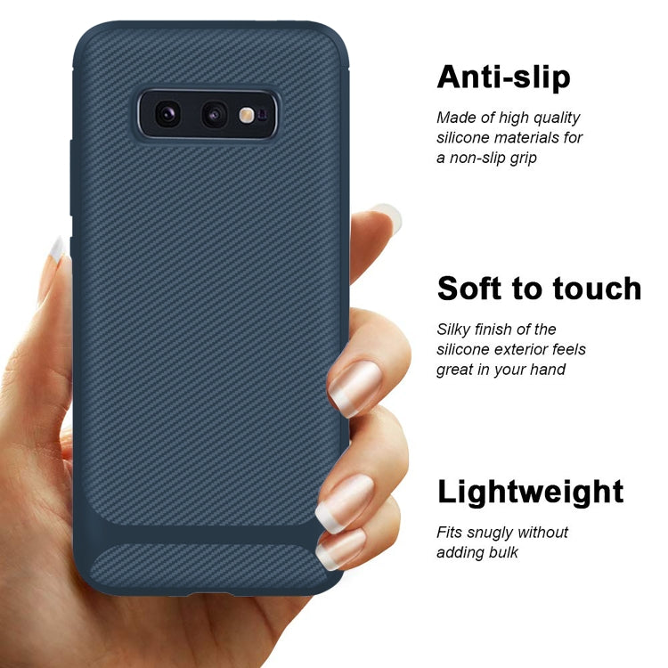 For Galaxy S10 Carbon Fiber Texture Shockproof TPU Protective Case