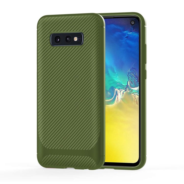 For Galaxy S10 Carbon Fiber Texture Shockproof TPU Protective Case