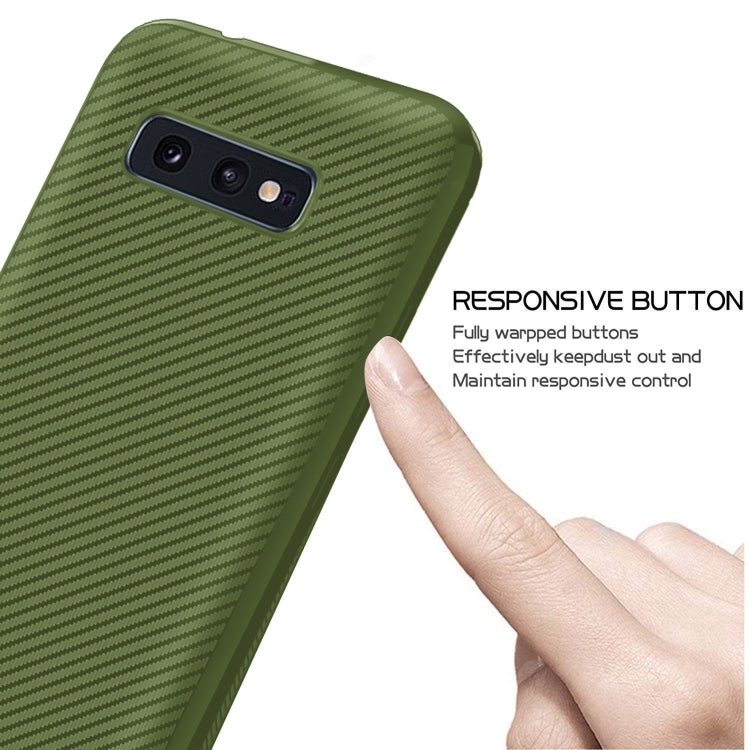 For Galaxy S10 Carbon Fiber Texture Shockproof TPU Protective Case