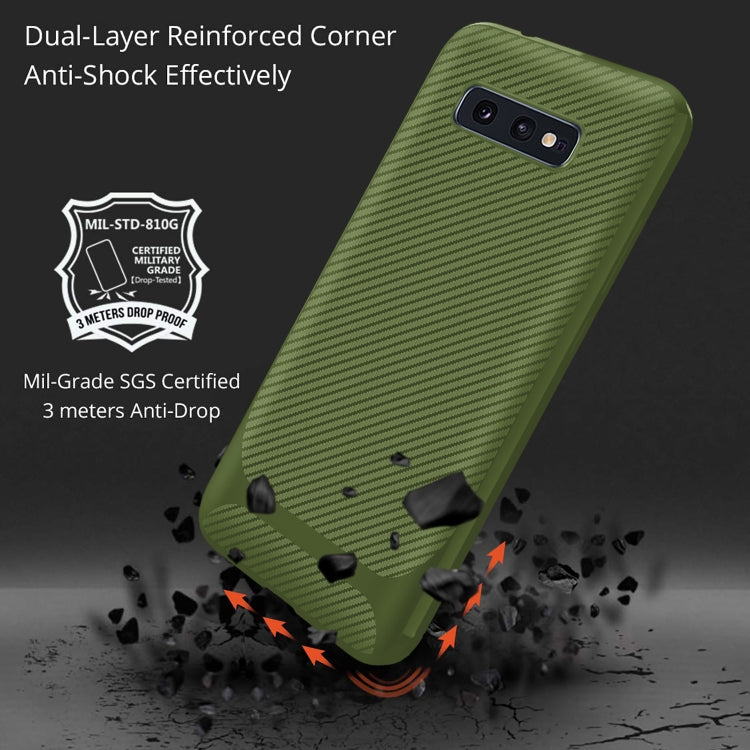 For Galaxy S10 Carbon Fiber Texture Shockproof TPU Protective Case