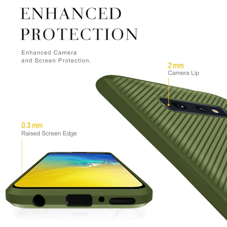 For Galaxy S10 Carbon Fiber Texture Shockproof TPU Protective Case