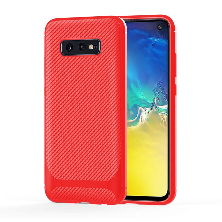 For Galaxy S10+ Carbon Fiber Texture Shockproof TPU Protective Case