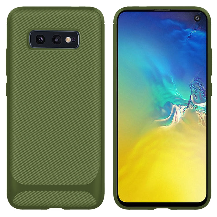 For Galaxy S10+ Carbon Fiber Texture Shockproof TPU Protective Case