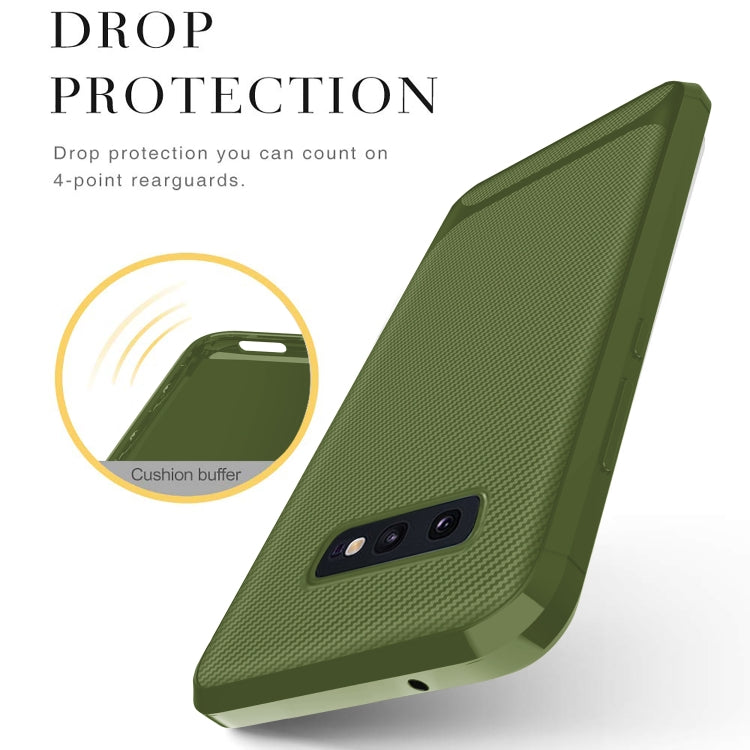For Galaxy S10+ Carbon Fiber Texture Shockproof TPU Protective Case