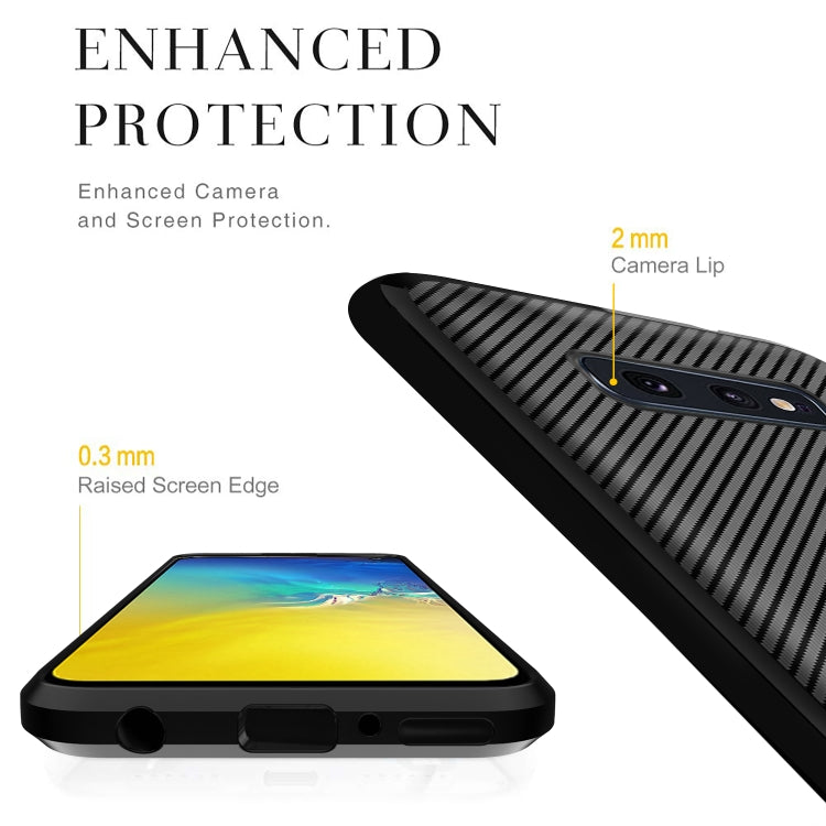 For Galaxy S10e Carbon Fiber Texture Shockproof TPU Protective Case