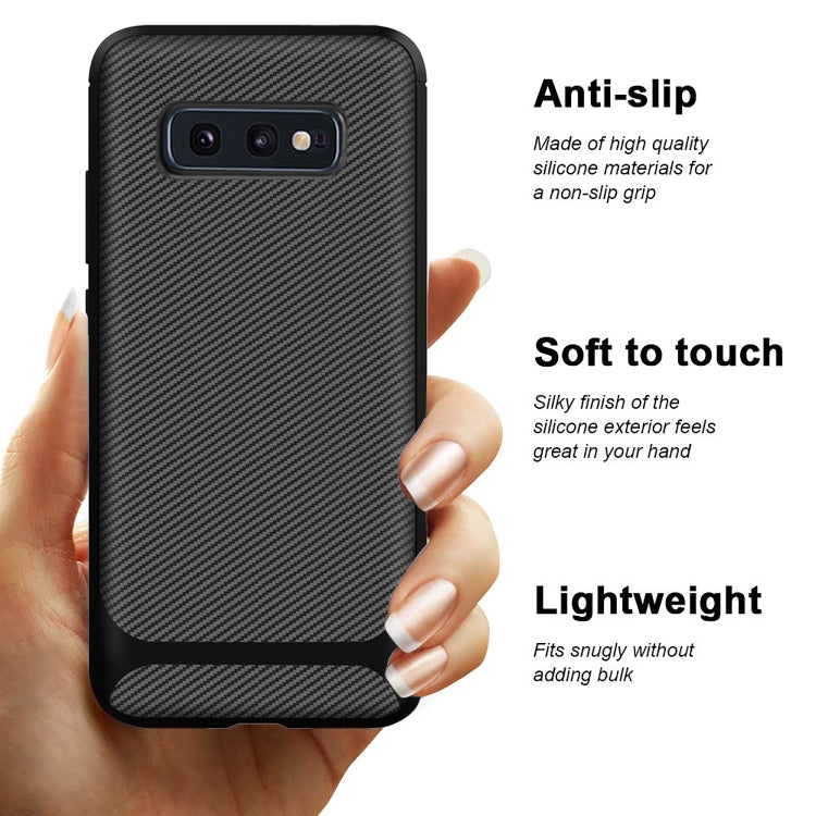 For Galaxy S10e Carbon Fiber Texture Shockproof TPU Protective Case