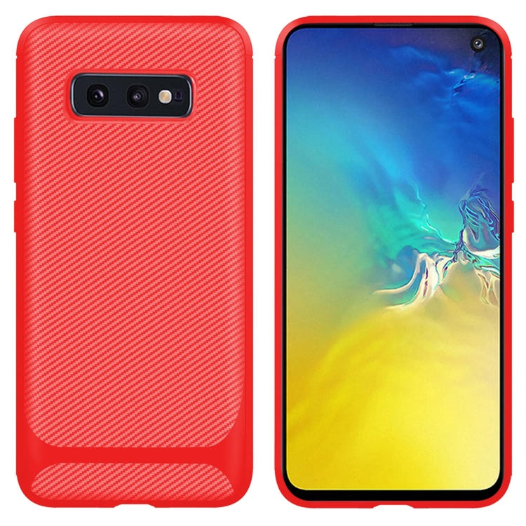 For Galaxy S10e Carbon Fiber Texture Shockproof TPU Protective Case