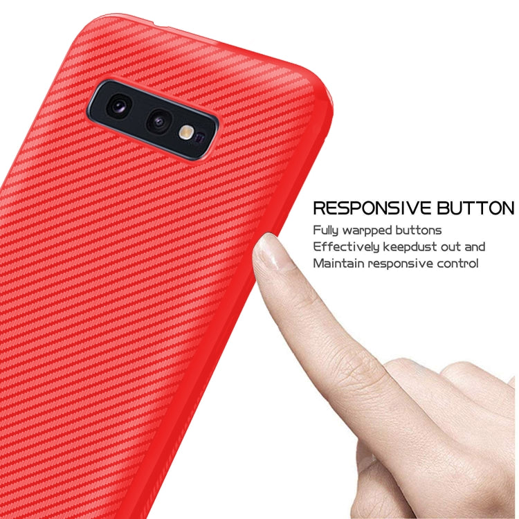 For Galaxy S10e Carbon Fiber Texture Shockproof TPU Protective Case