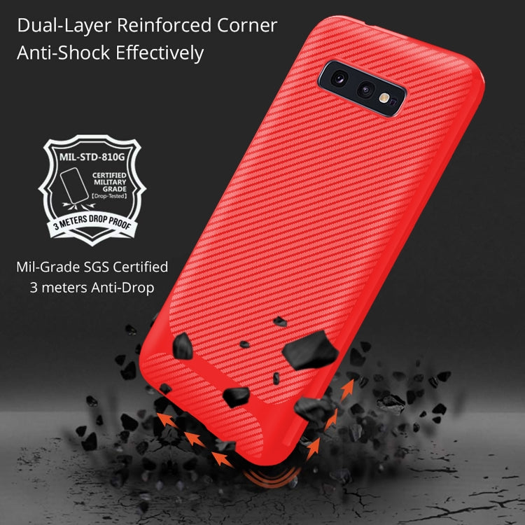For Galaxy S10e Carbon Fiber Texture Shockproof TPU Protective Case