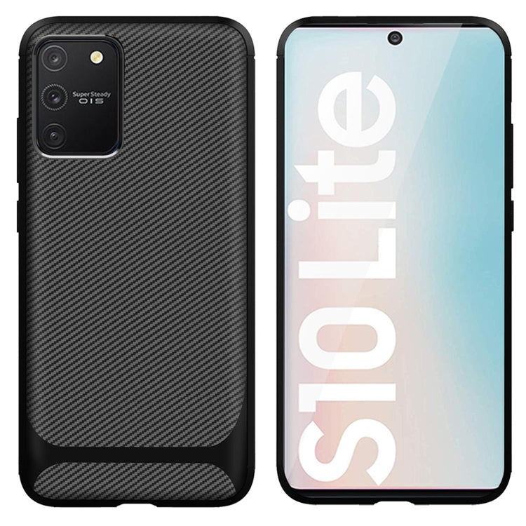 For Galaxy S10 Lite / M80s / A91 Carbon Fiber Texture Shockproof TPU Protective Case