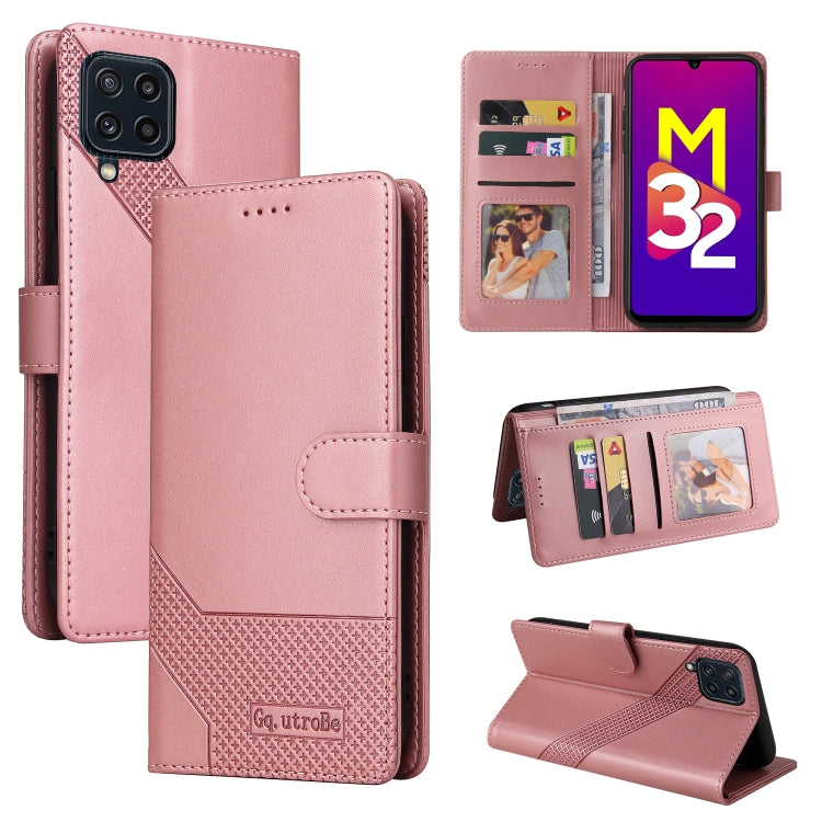 For Samsung Galaxy M32 GQUTROBE Skin Feel Magnetic Leather Phone Case