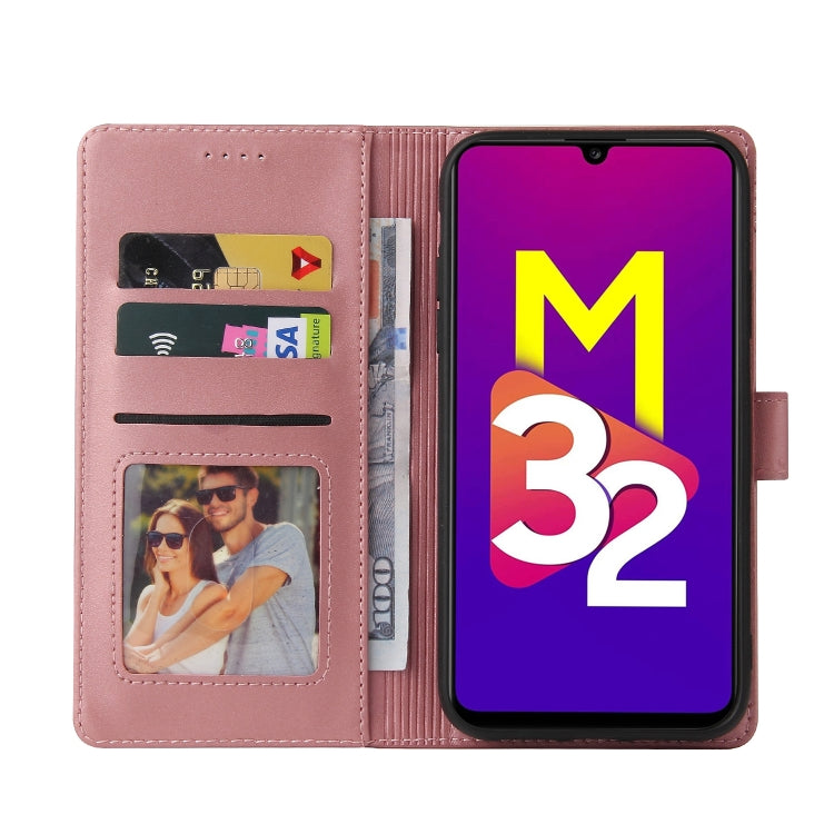 For Samsung Galaxy M32 GQUTROBE Skin Feel Magnetic Leather Phone Case