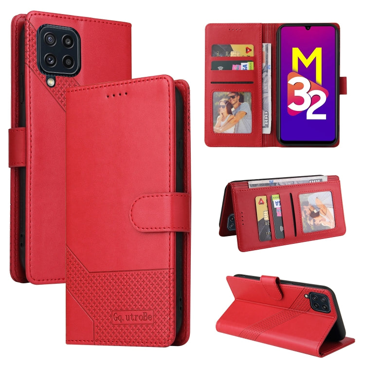 For Samsung Galaxy M32 GQUTROBE Skin Feel Magnetic Leather Phone Case