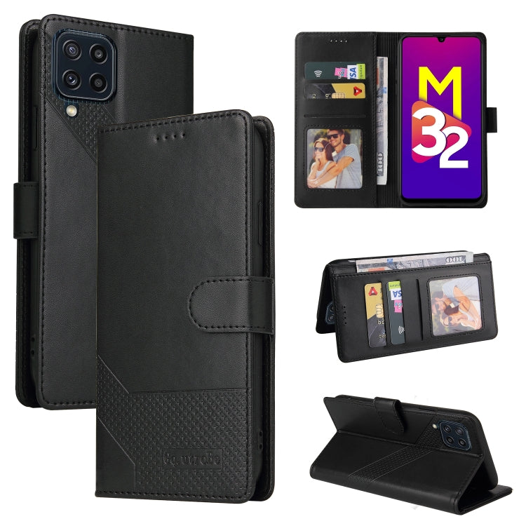 For Samsung Galaxy M32 GQUTROBE Skin Feel Magnetic Leather Phone Case