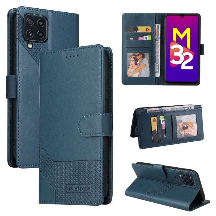 For Samsung Galaxy M32 GQUTROBE Skin Feel Magnetic Leather Phone Case