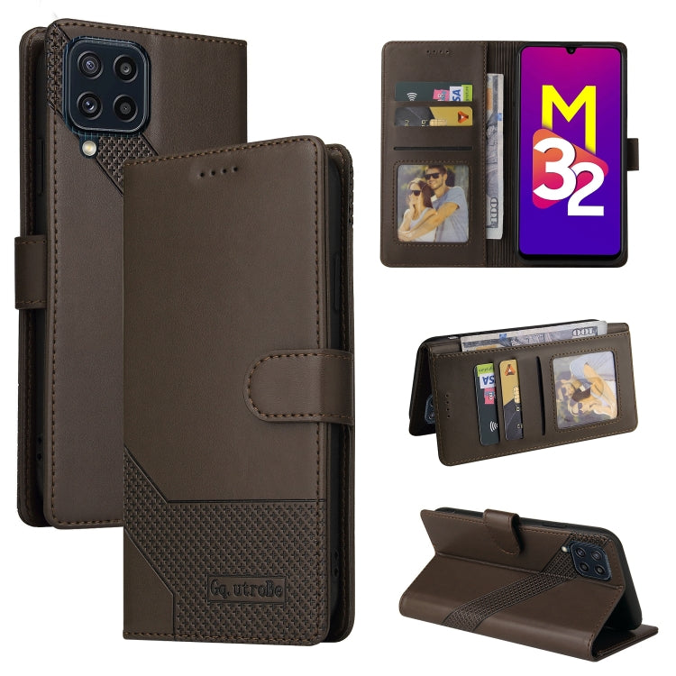 For Samsung Galaxy M32 GQUTROBE Skin Feel Magnetic Leather Phone Case