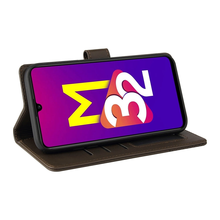 For Samsung Galaxy M32 GQUTROBE Skin Feel Magnetic Leather Phone Case
