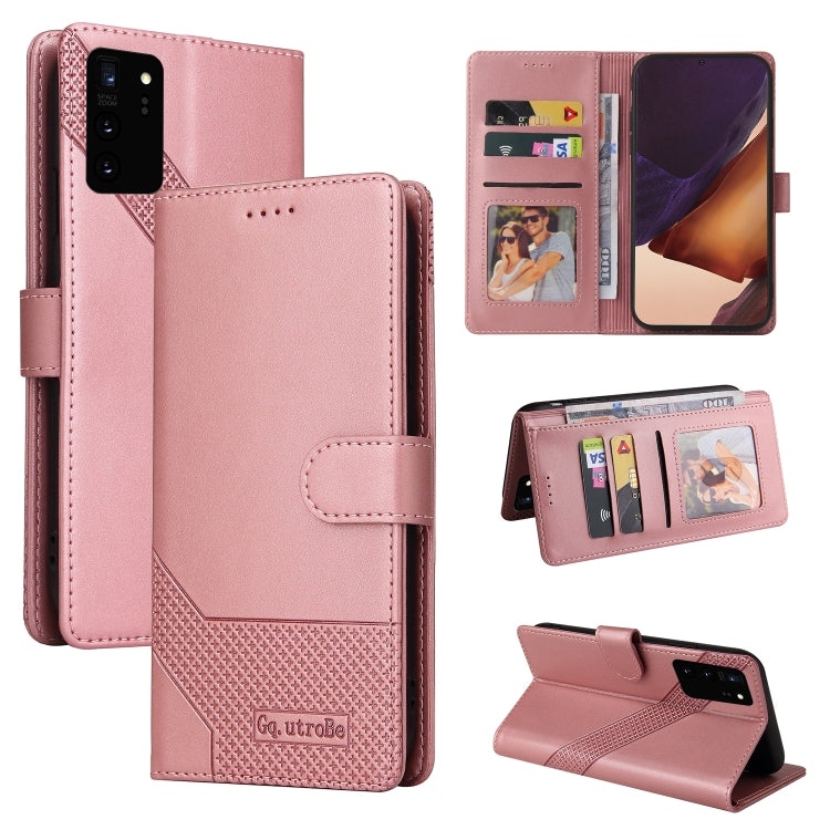 For Samsung Galaxy Note20 Ultra GQUTROBE Skin Feel Magnetic Leather Phone Case