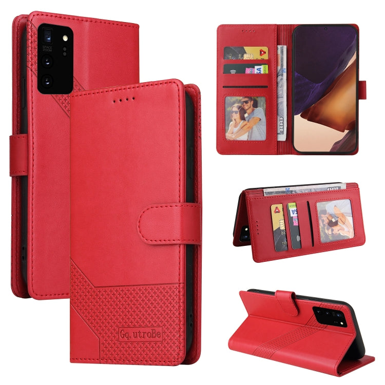 For Samsung Galaxy Note20 Ultra GQUTROBE Skin Feel Magnetic Leather Phone Case