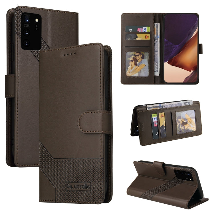 For Samsung Galaxy Note20 Ultra GQUTROBE Skin Feel Magnetic Leather Phone Case