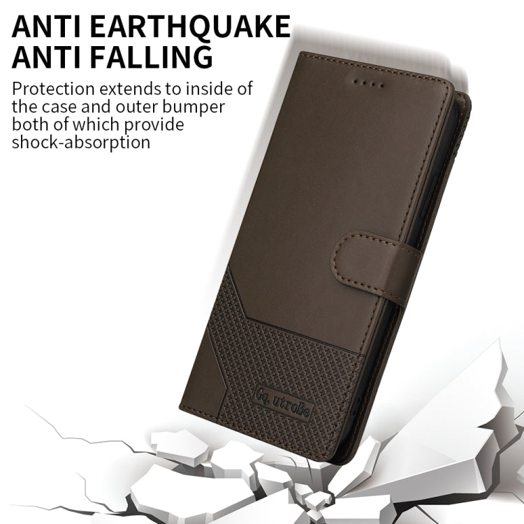 For Samsung Galaxy Note20 Ultra GQUTROBE Skin Feel Magnetic Leather Phone Case