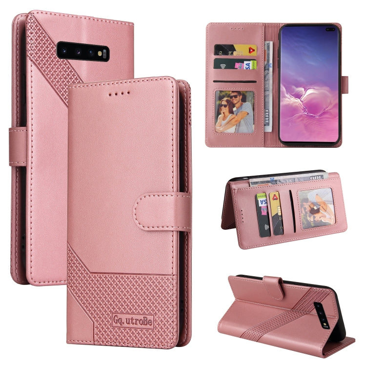 For Samsung Galaxy S10+ GQUTROBE Skin Feel Magnetic Leather Phone Case