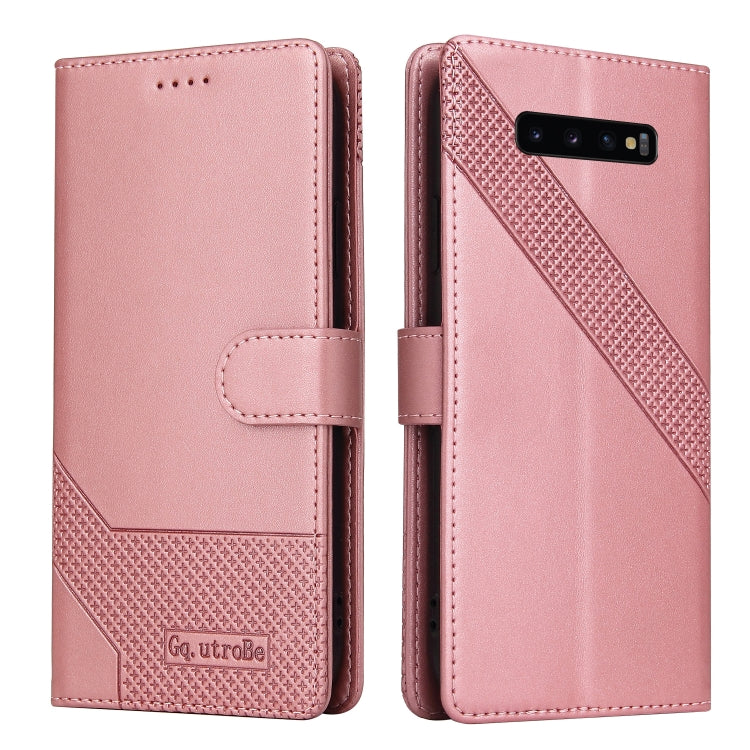 For Samsung Galaxy S10+ GQUTROBE Skin Feel Magnetic Leather Phone Case