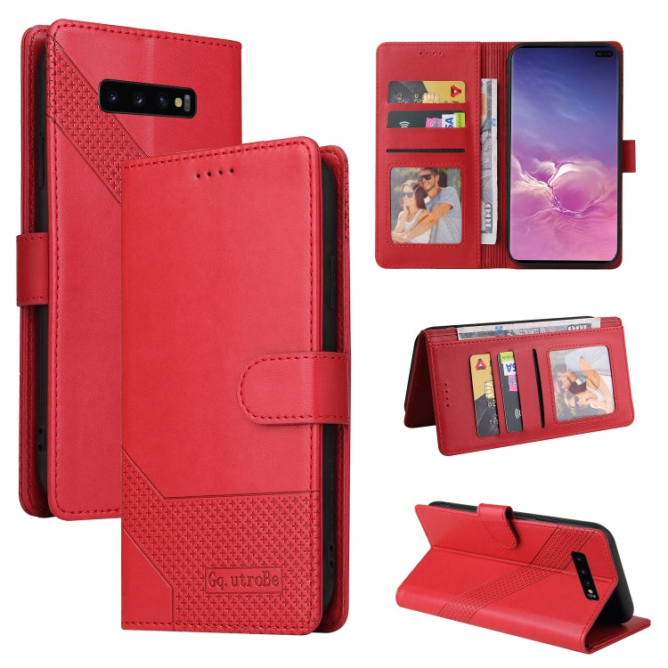 For Samsung Galaxy S10+ GQUTROBE Skin Feel Magnetic Leather Phone Case
