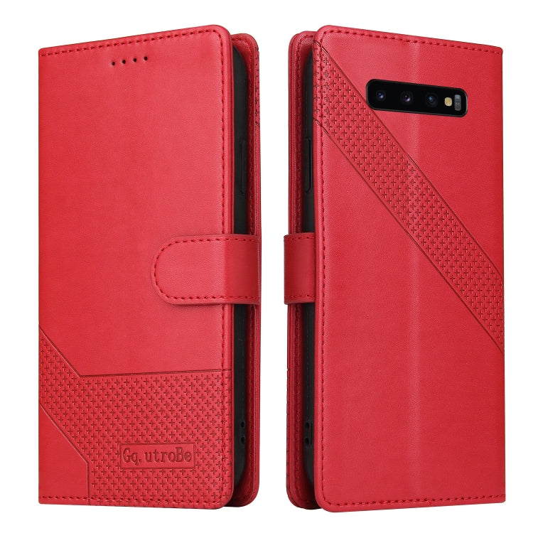 For Samsung Galaxy S10+ GQUTROBE Skin Feel Magnetic Leather Phone Case