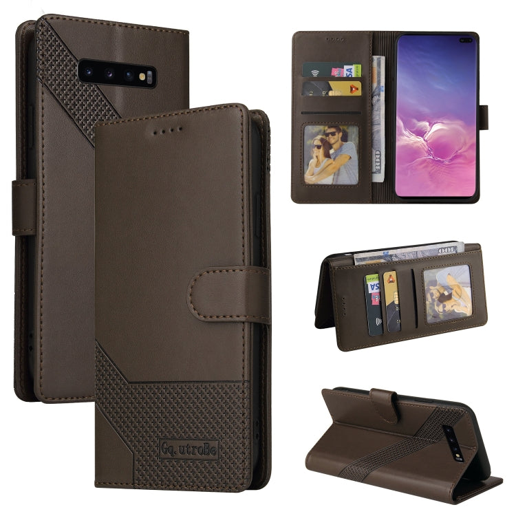 For Samsung Galaxy S10+ GQUTROBE Skin Feel Magnetic Leather Phone Case