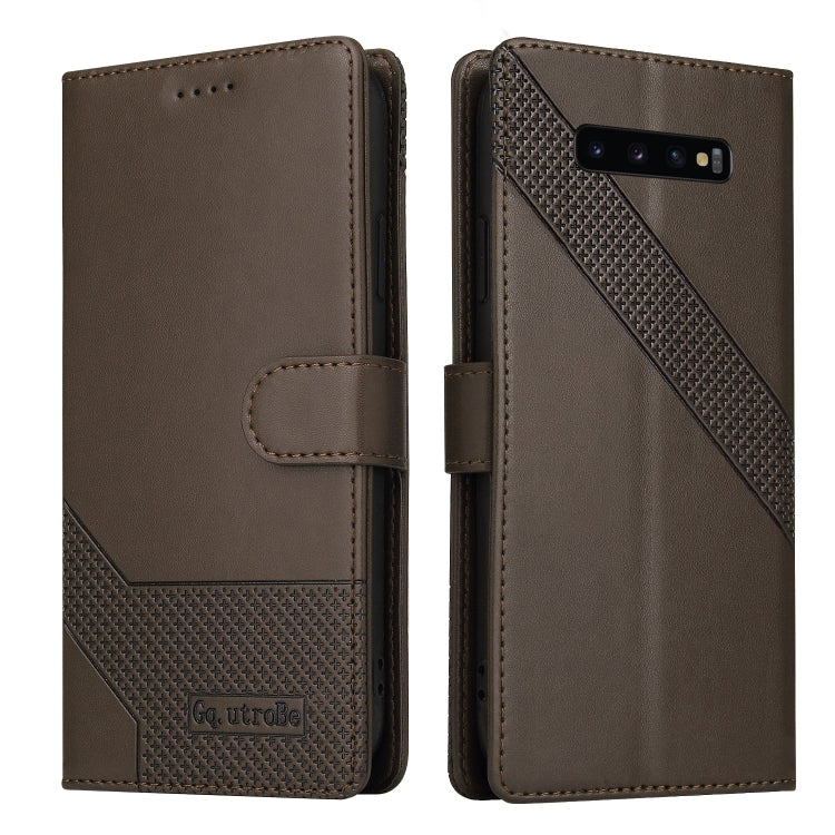 For Samsung Galaxy S10+ GQUTROBE Skin Feel Magnetic Leather Phone Case