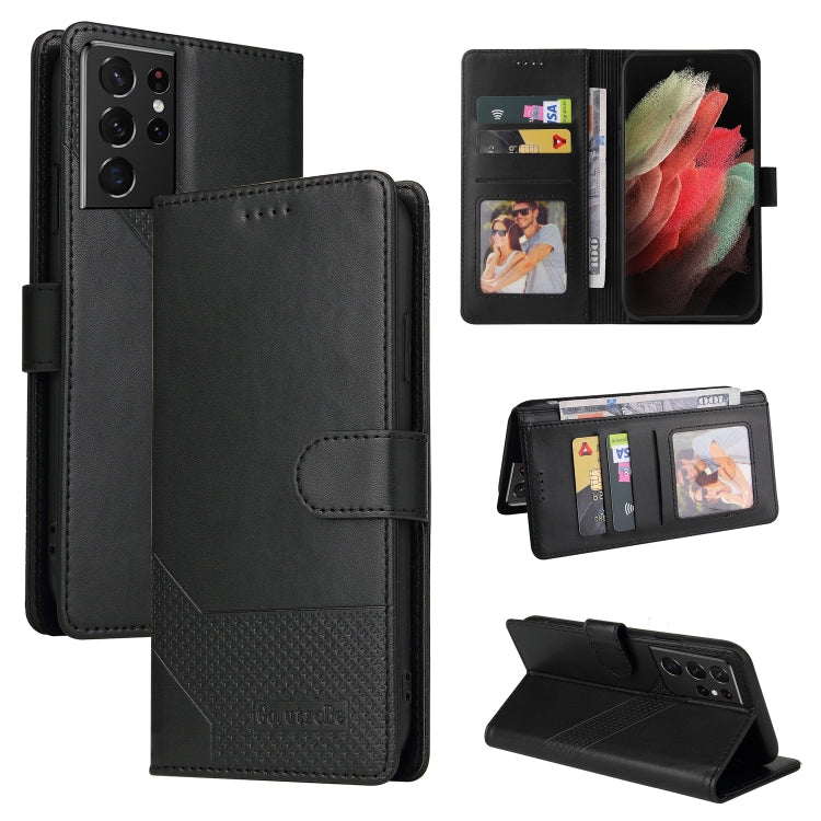 For Samsung Galaxy S21 Ultra 5G GQUTROBE Skin Feel Magnetic Leather Phone Case