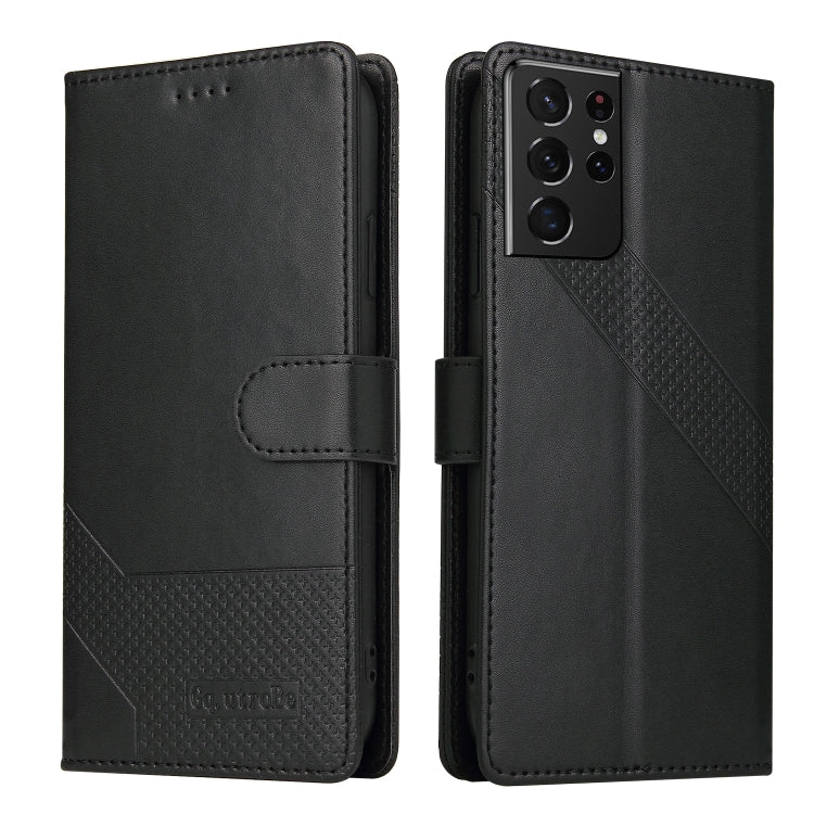 For Samsung Galaxy S21 Ultra 5G GQUTROBE Skin Feel Magnetic Leather Phone Case