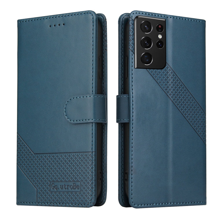 For Samsung Galaxy S21 Ultra 5G GQUTROBE Skin Feel Magnetic Leather Phone Case
