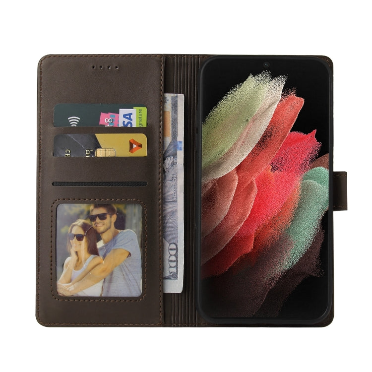 For Samsung Galaxy S21 Ultra 5G GQUTROBE Skin Feel Magnetic Leather Phone Case