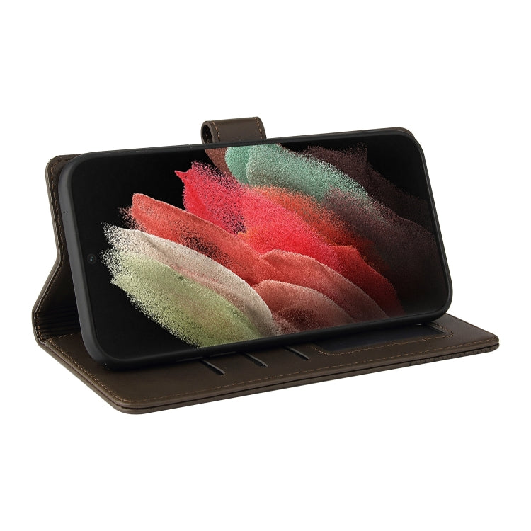 For Samsung Galaxy S21 Ultra 5G GQUTROBE Skin Feel Magnetic Leather Phone Case