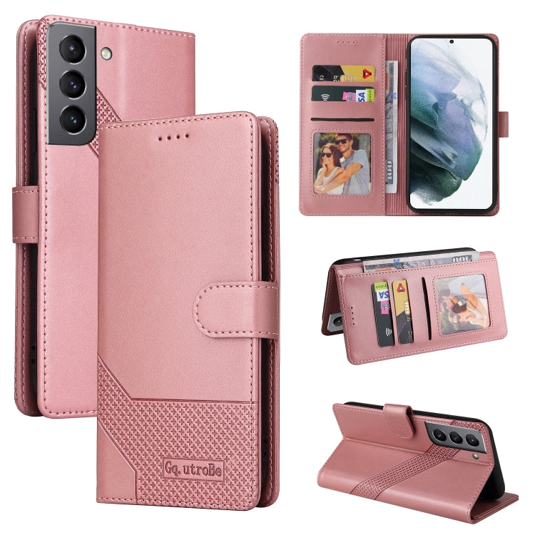 For Samsung Galaxy S21 FE 5G GQUTROBE Skin Feel Magnetic Leather Phone Case