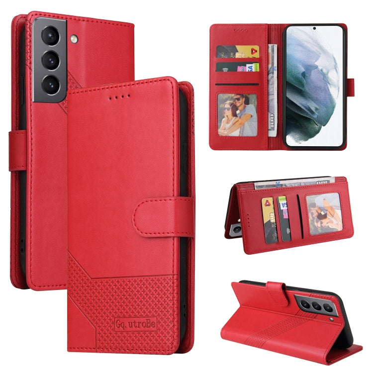 For Samsung Galaxy S21 FE 5G GQUTROBE Skin Feel Magnetic Leather Phone Case