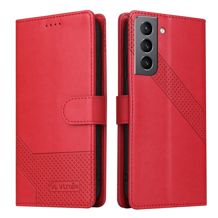 For Samsung Galaxy S21 FE 5G GQUTROBE Skin Feel Magnetic Leather Phone Case