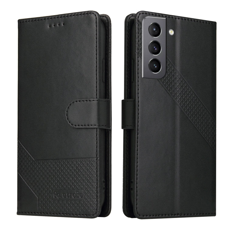 For Samsung Galaxy S21 FE 5G GQUTROBE Skin Feel Magnetic Leather Phone Case