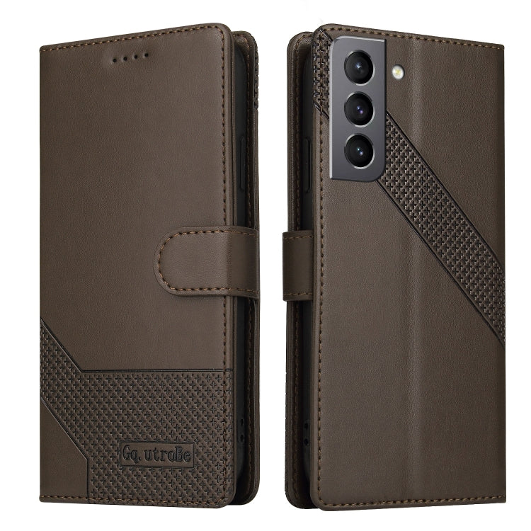For Samsung Galaxy S21 FE 5G GQUTROBE Skin Feel Magnetic Leather Phone Case