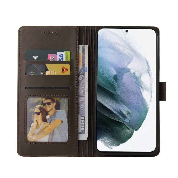 For Samsung Galaxy S21 FE 5G GQUTROBE Skin Feel Magnetic Leather Phone Case