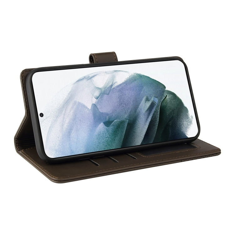 For Samsung Galaxy S21 FE 5G GQUTROBE Skin Feel Magnetic Leather Phone Case