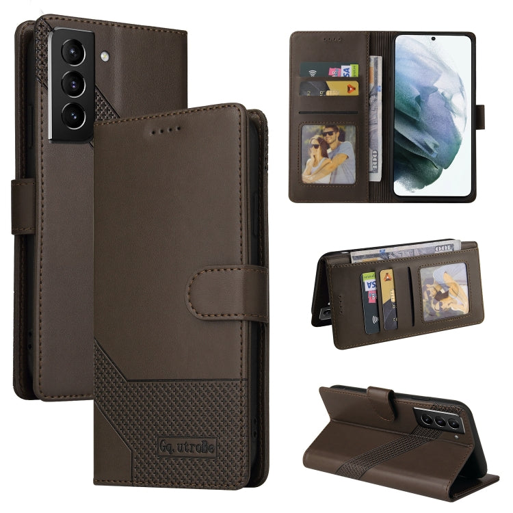 For Samsung Galaxy S22 5G GQUTROBE Skin Feel Magnetic Leather Phone Case